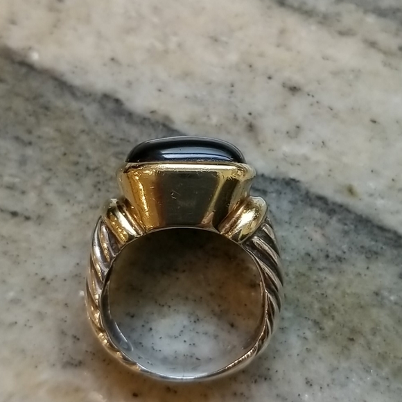 David Yurman Noblesse 14K/SS Onyx Ring 6 - Picture 10 of 11